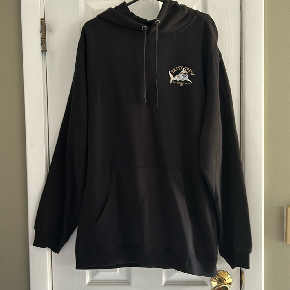 Salty Crew Black Hooded Pullover Sweatshirt with Small Logo